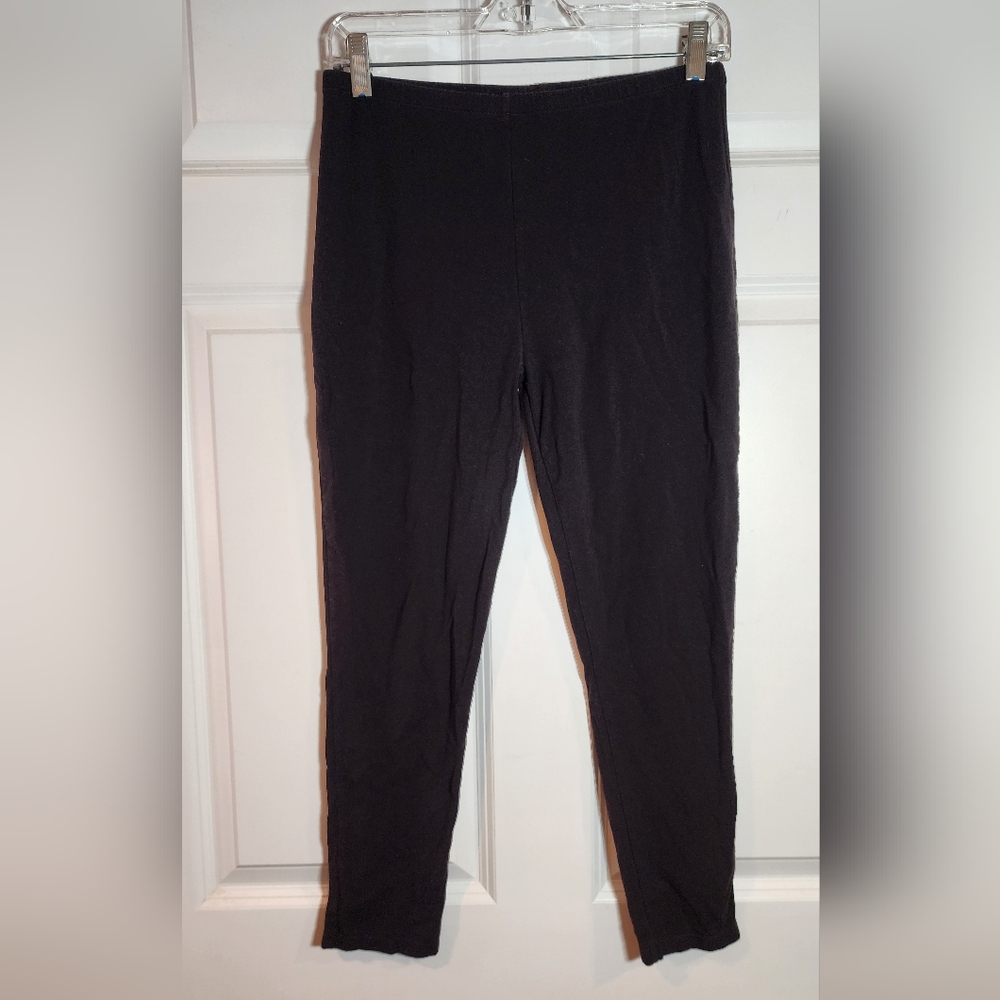 Joan Vass Women's Black Crop Leggings Size "1" 27in Waist Unstretched